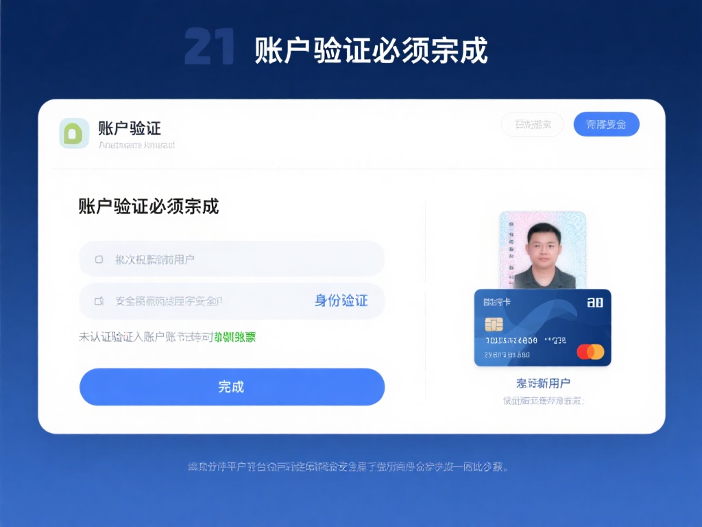 账户验证必须完成
在首次取款前，用户需要完成身份